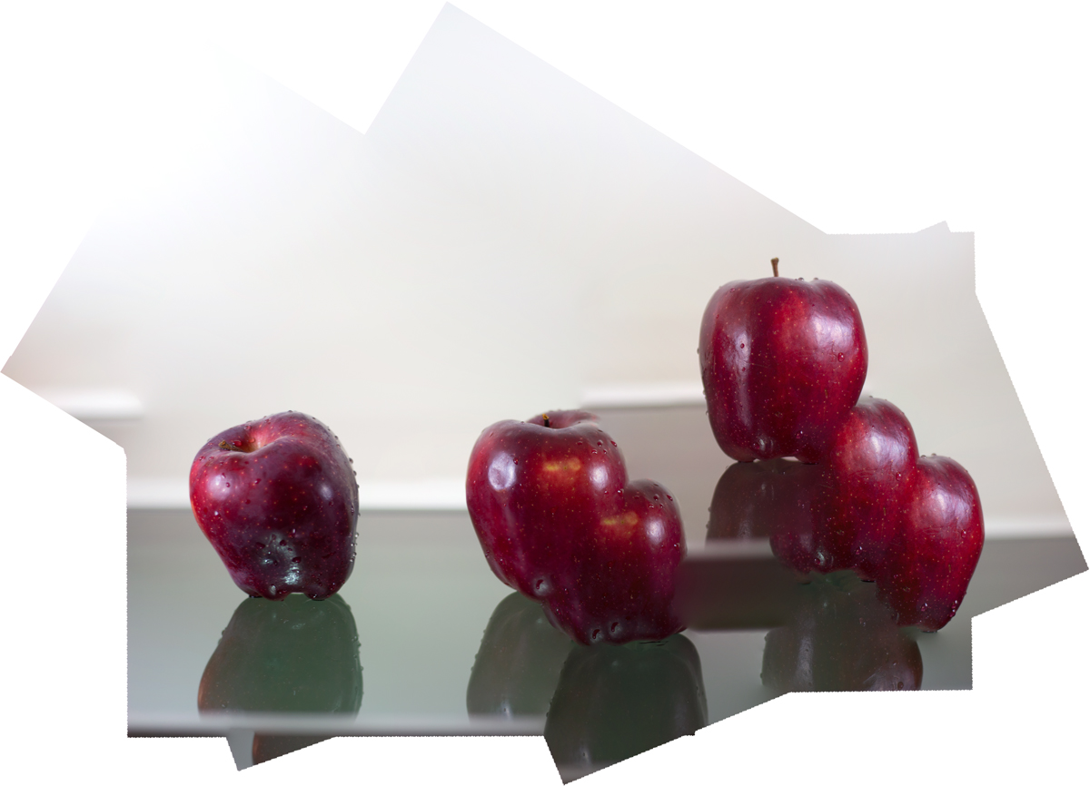 Three distorted apples
