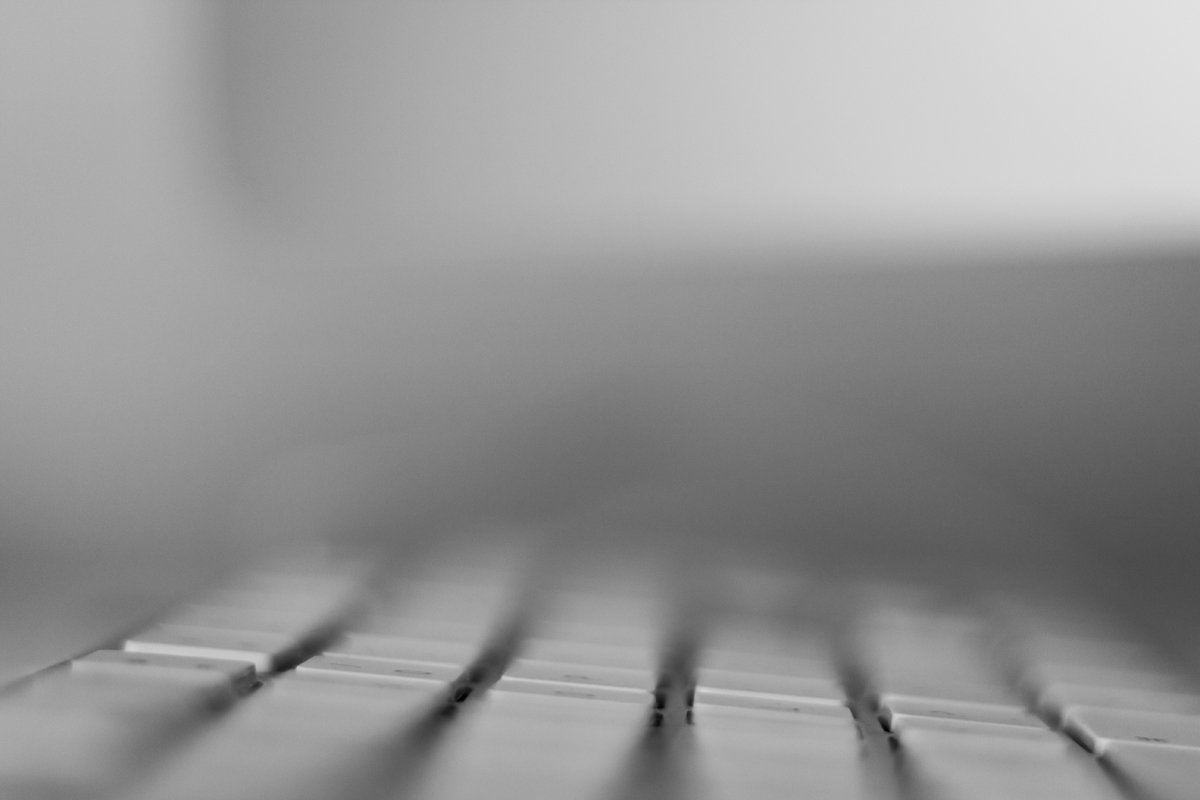 A keyboard with only a little in focus